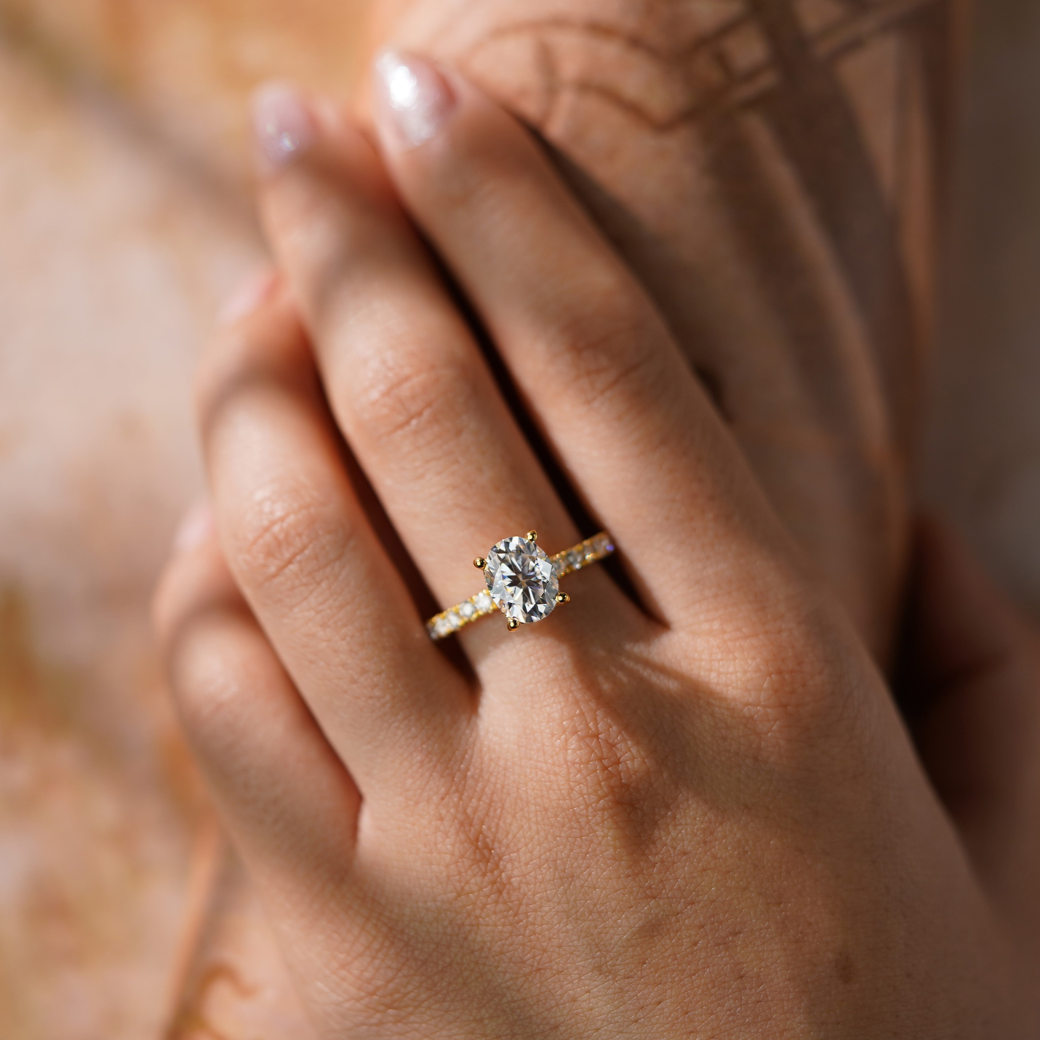 Oval Solitaire Engagement Ring – 2 CT Lab Grown Diamond